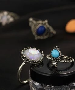 One Tribe Apparel Jewelry Lily Moonstone Boho Ring Set