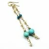 Lexi Butler Designs Long 14 K Gold Filled Turquoise Pearl Earrings
