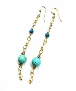 Lexi Butler Designs Long 14 K Gold Filled Turquoise Pearl Earrings 13 Lexi Butler Designs Long 14 K Gold Filled Turquoise Pearl Earrings