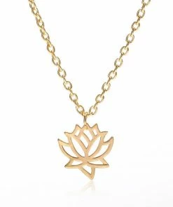 One Tribe Apparel Jewelry Lotus Flower Charm Necklace Pendant