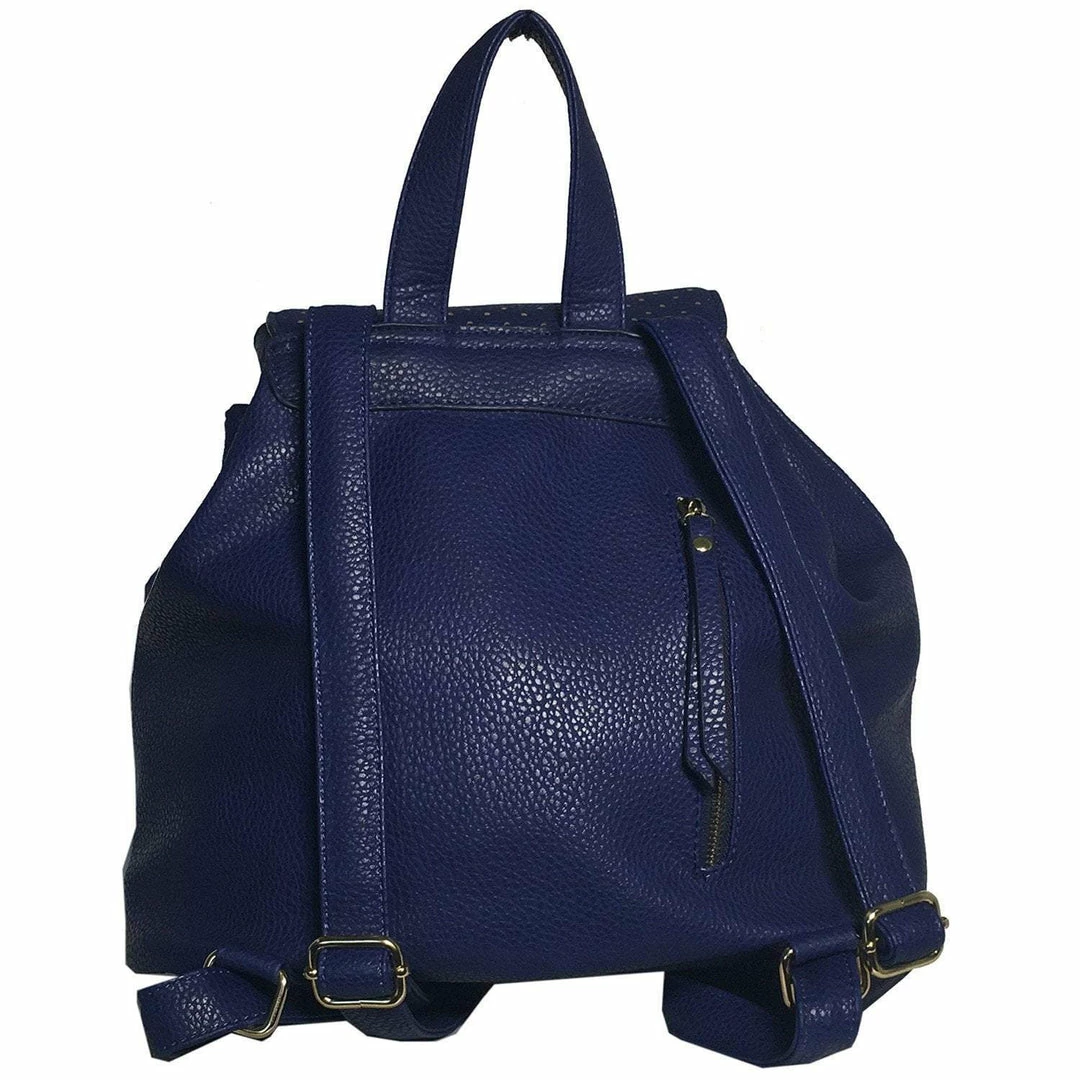 Mechaly Women's Jamie Blue Vegan Leather Backpack 4 Mechaly Women's Jamie Blue Vegan Leather Backpack
