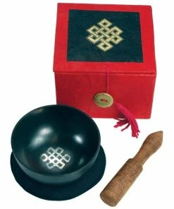 DZI (Meditation) Meditation Bowl Box: 3'' Endless Knot (GC)