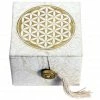 DZI (Meditation) Meditation Bowl Box: 3'' Flower Of Life (GC)