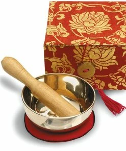 DZI (Meditation) Meditation Bowl Box: 3'' Red Lotus (GC) Home
