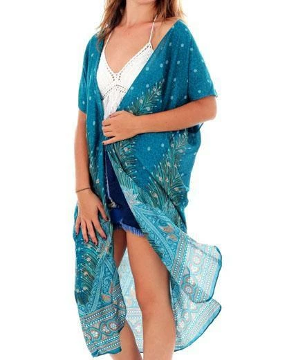 Napat Mediterranean Blue Peacock Kimono 3 Napat Mediterranean Blue Peacock Kimono