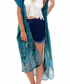 Napat Mediterranean Blue Peacock Kimono 11 Napat Mediterranean Blue Peacock Kimono