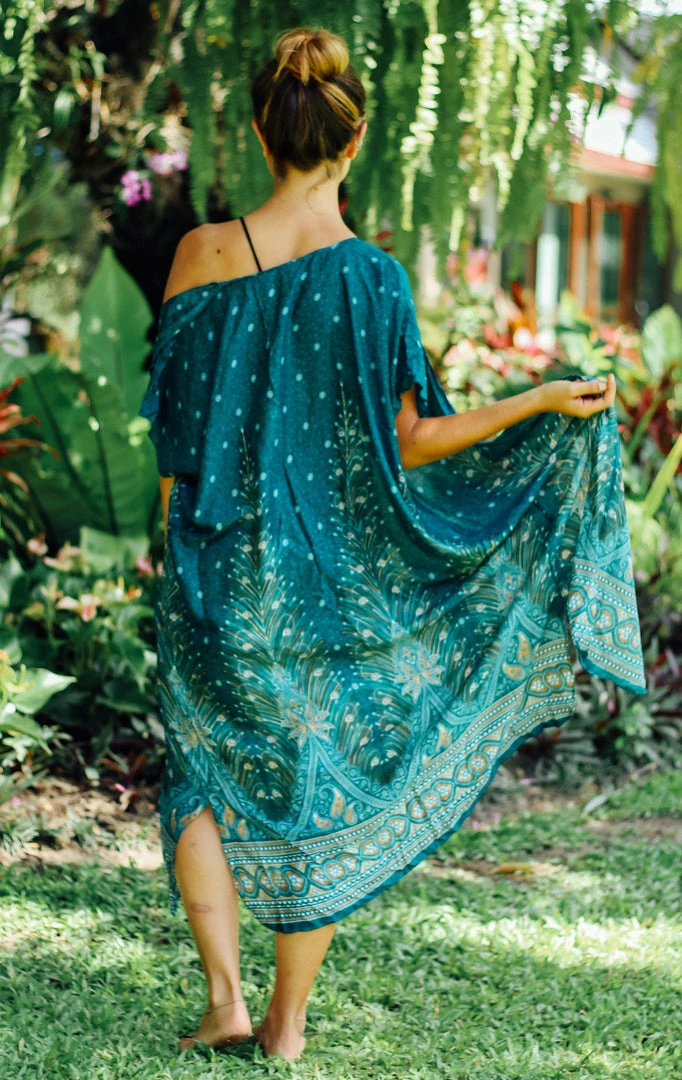 Napat Mediterranean Blue Peacock Kimono 6 Napat Mediterranean Blue Peacock Kimono