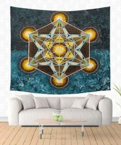 DIY Lifestyle Merkaba Hexagram Star Rectangle Tapestry