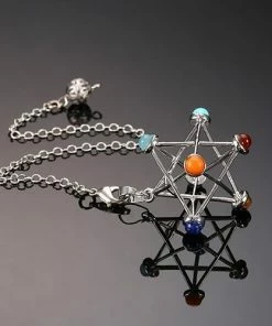 PONGT Official Store Merkaba Star Pendulum Pendant Necklace