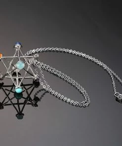 PONGT Official Store Merkaba Star Pendulum Pendant Necklace