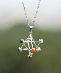 PONGT Official Store Merkaba Star Pendulum Pendant Necklace