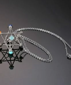 PONGT Official Store Merkaba Star Pendulum Pendant Necklace