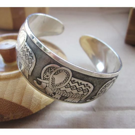 One Tribe Apparel Metal Elephant Cuff Bangle 4 One Tribe Apparel Metal Elephant Cuff Bangle