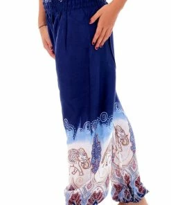 Napat Midnight Purple Festive Elephant Harem Pants