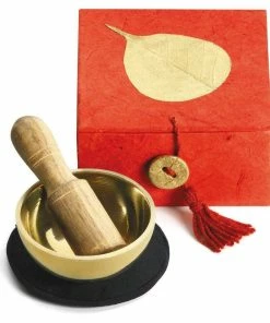 DZI (Meditation) Mini Meditation Bowl Box: 2" Gold Bodhi (GC)