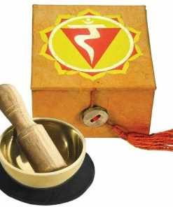 DZI (Meditation) Home Mini Meditation Bowl Box: 2" Solar Plexus Chakra (GC)