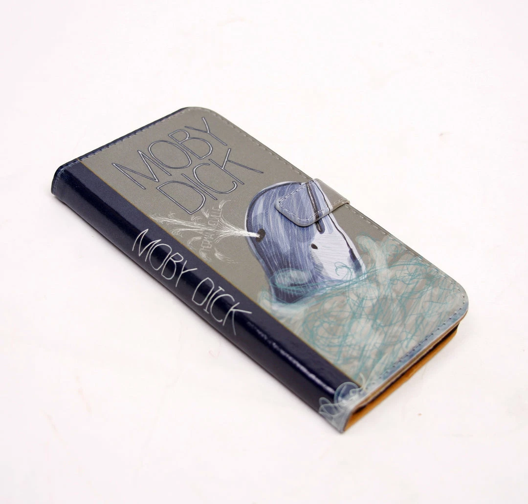 Chick Lit Designs Moby Dick (Dark) Book Phone Flip Case Wallet For IPhone And Samsung 4 Chick Lit Designs Moby Dick (Dark) Book Phone Flip Case Wallet For IPhone And Samsung