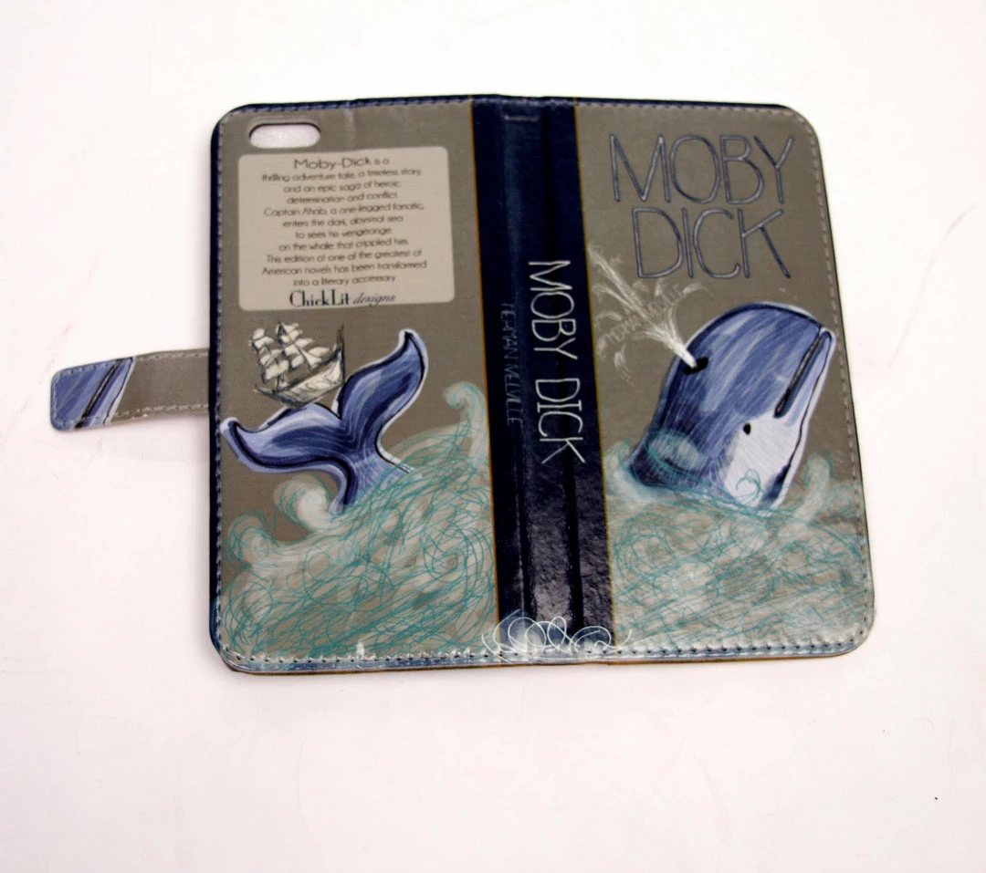 Chick Lit Designs Moby Dick (Dark) Book Phone Flip Case Wallet For IPhone And Samsung 7 Chick Lit Designs Moby Dick (Dark) Book Phone Flip Case Wallet For IPhone And Samsung