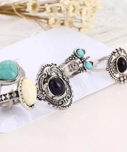 One Tribe Apparel Moon Goddess Antique Ring Set Jewelry