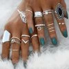 17KM Official Store Jewelry Moon Goddess White Stone Ring Set