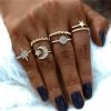 17KM Official Store Moon & Stars Boho Ring Set