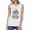 TSF Design Mountain And Back White Tank Top Boho Tops