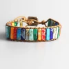 AMIU Handmade Store Multicolor 7 Chakra Tube Beads Bracelet Jewelry