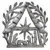 Croix Des Bouquets (H) Nativity Scene With Branches Metal Wall Art (11" X 11") (GC)