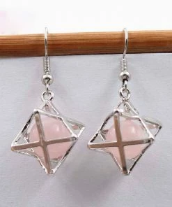 Xinshangmie Store Natural Amethysts Lapis Lazuli Tiger Eye Stone Ball Beads MerKaBa Earring