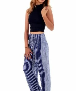 Napat Navy Blue Stripe Harem Pants