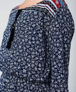 Q2 Navy Romper With Floral Print Boho Dresses