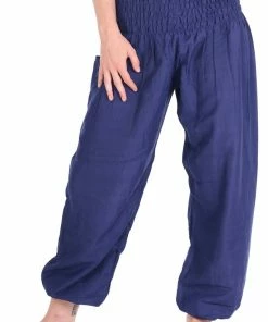 Napat Navy Solid Harem Pants