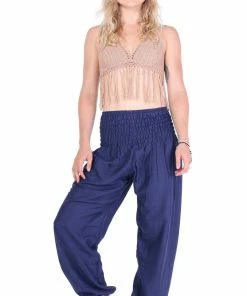 Napat Navy Solid Harem Pants