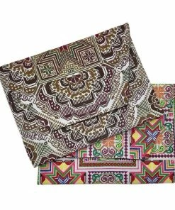 SLATE + SALT Needlepoint Hmong Clutch