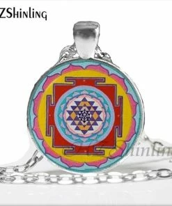 HZSHINLING Official Store Chakra Sri Yantra Meditation Necklace Jewelry