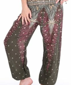 Napat Olive Green Peacock Harem Pants