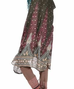 Napat Boho Tops Olive Green Peacock Kimono