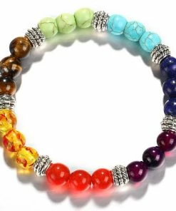17KM Official Store Jewelry Om Charm Wrap Bracelet With Natural Stone Beads