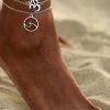 17KM Official Store Jewelry Om & Wave Bohemian Beach Anklet In Silver