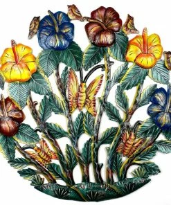 Croix Des Bouquets Painted Flower Garden Metal Wall Art (GC)