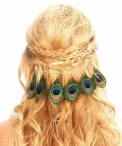 Kristin Perry Peacock Feather Hair Grip Headbands