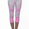 Belcorva Pink And Gray Marble Moto - Pocket Capri Pants