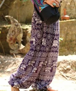 Napat Purple Classic Elephant Harem Pants