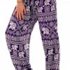 Napat Purple Classic Elephant Harem Pants
