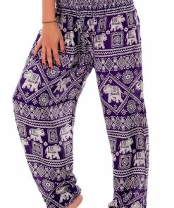 Napat Purple Classic Elephant Harem Pants