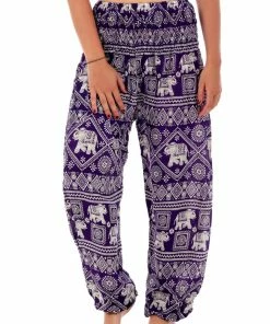 Napat Purple Classic Elephant Harem Pants