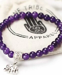 One Tribe Apparel Purple Elephant Bracelet -Spiritual Fulfillment Jewelry