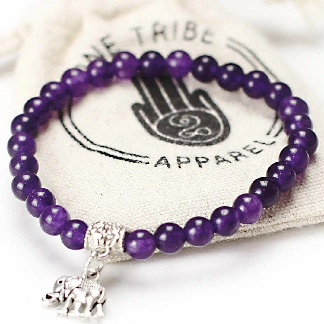 One Tribe Apparel Purple Elephant Bracelet -Spiritual Fulfillment Jewelry 3 One Tribe Apparel Purple Elephant Bracelet -Spiritual Fulfillment Jewelry