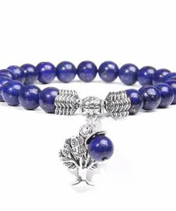 VinswetJewelry Store Purple Lapis Lazuli Mala Beads Yoga Bracelet