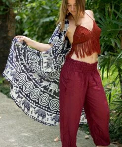 Napat Purple Tribal Elephant Kimono